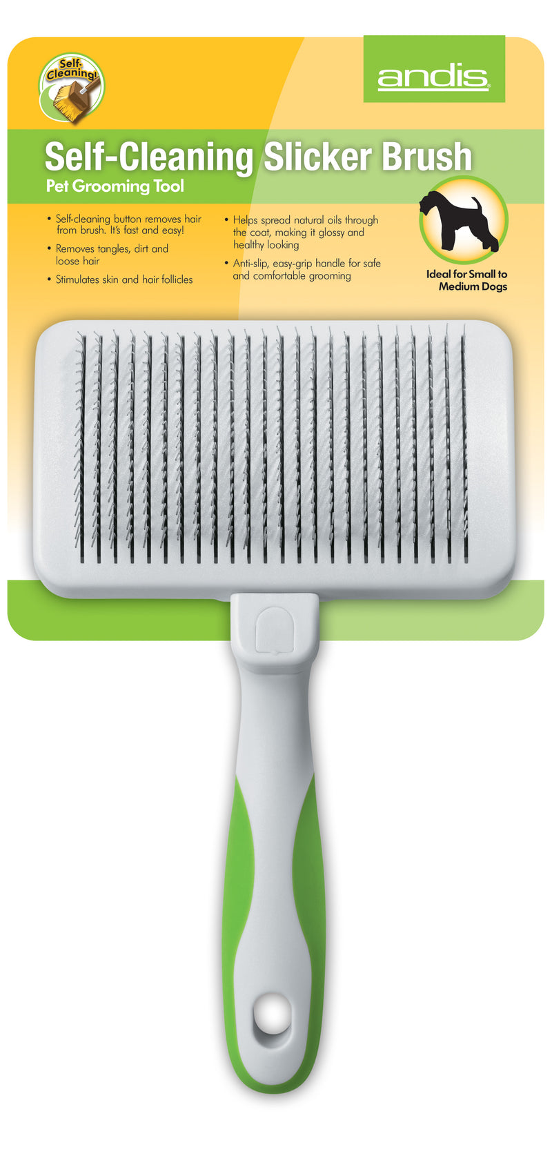 Andis Self-Cleaning Slicker Brush - PetsCura