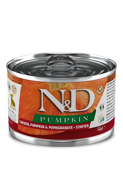 N&D Pumpkin Grain Free CHICKEN, PUMPKIN & POMEGRANATE - STARTER MINI WET FOOD - PetsCura