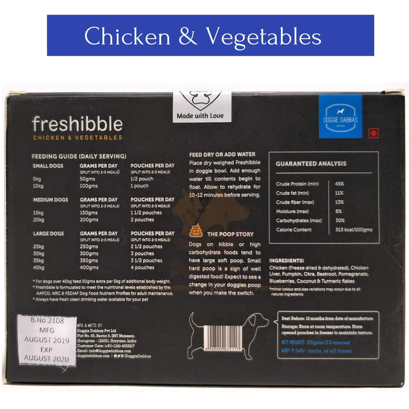 Doggie Dabba Freshibble- Chicken & Vegetables - PetsCura