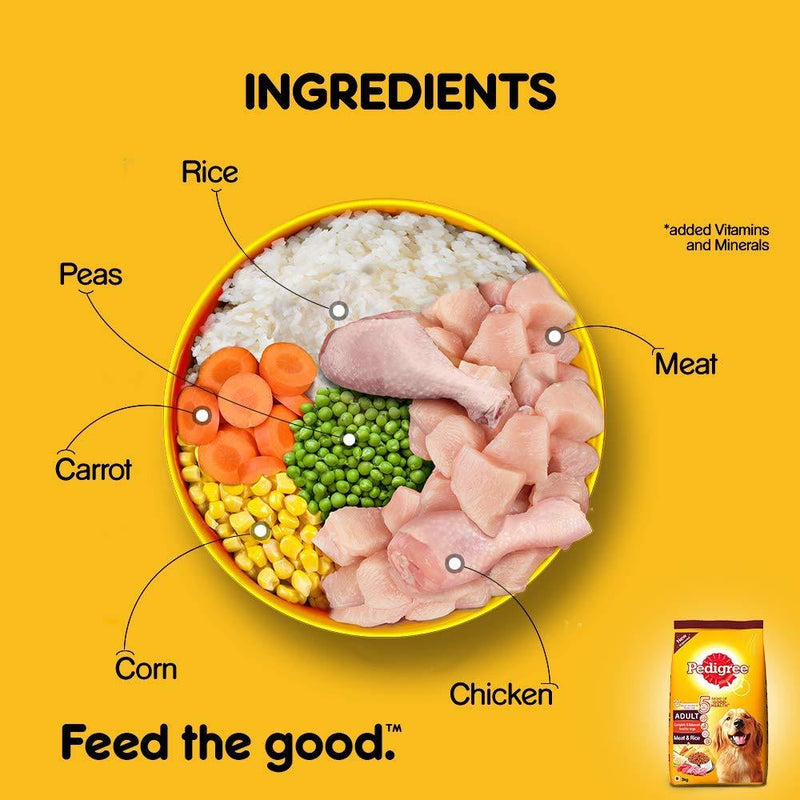 Pedigree Adult Dry Dog food Meat & Rice
