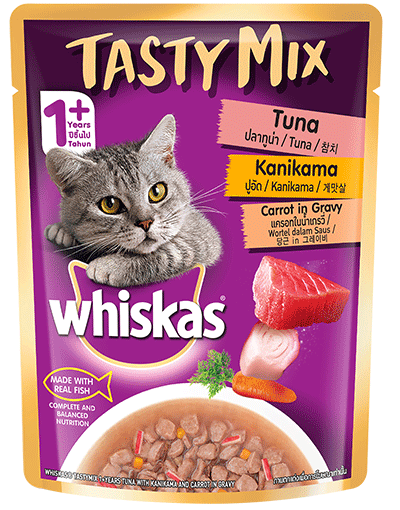 Whiskas Tasty Mix Tuna Kanikama And Carrot in Gravy - PetsCura