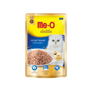 Me-O Delite Tuna With Crab Stick in Jelly Wet Cat Food (Pack of 12) - PetsCura