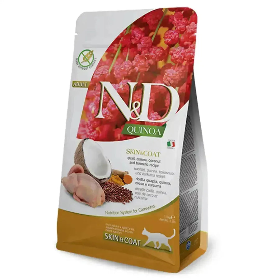 N&D Quinoa Grain Free Cat - SKIN & COAT QUAIL - PetsCura