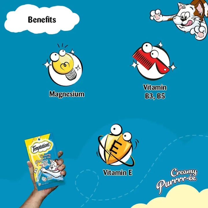 Temptations Creamy Purrrr-ee Cat Treats, Chicken & Tuna Flavors - PetsCura