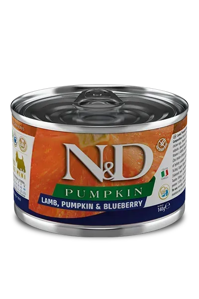 N&D Pumpkin Grain Free LAMB, PUMPKIN & BLUEBERRY ADULT MINI WET FOOD - PetsCura