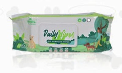 Basil Daily Wipes, all purpose Wet Wipes - PetsCura