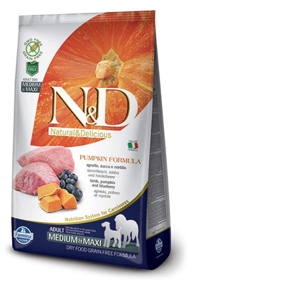 N&D Grain Free Pumpkin Lamb & Blueberry Adult Medium & Maxi Food - PetsCura