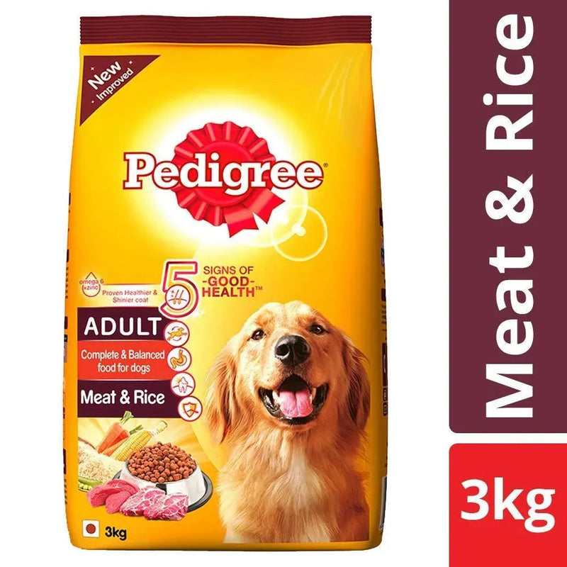 Pedigree Adult Dry Dog food Meat & Rice - PetsCura