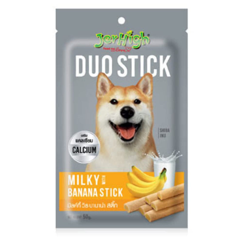 JerHigh Duo Stick Dog Treat - Milk with Banana - PetsCura