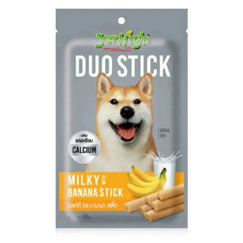 JerHigh Duo Stick Dog Treat - Milk with Banana - PetsCura