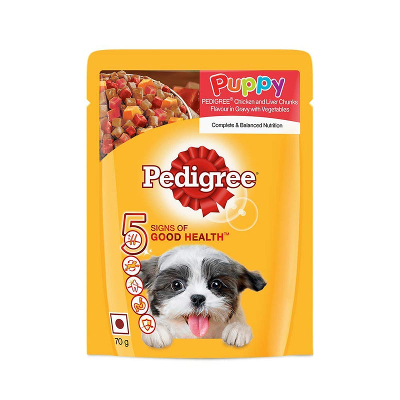 Pedigree Gravy Puppy Chicken & Liver Chunks flavour with Vegetables