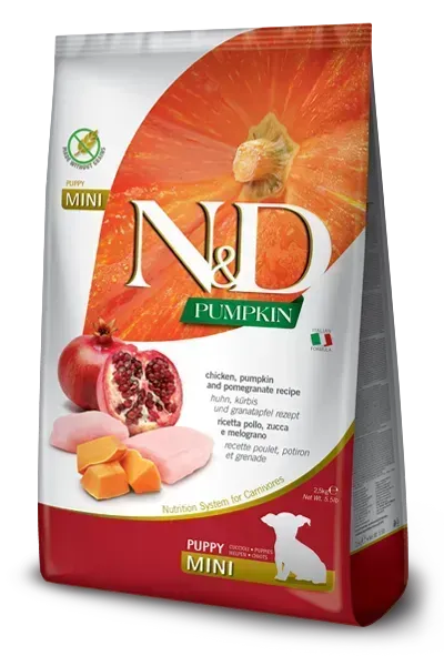 N&D Pumpkin Grain Free CHICKEN, PUMPKIN AND POMEGRANATE PUPPY MINI - PetsCura