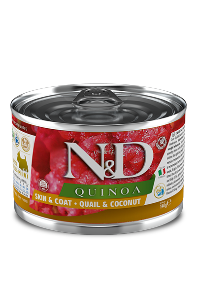 N&D Quinoa Grain Free SKIN & COAT - QUAIL & COCONUT - MINI WET FOOD