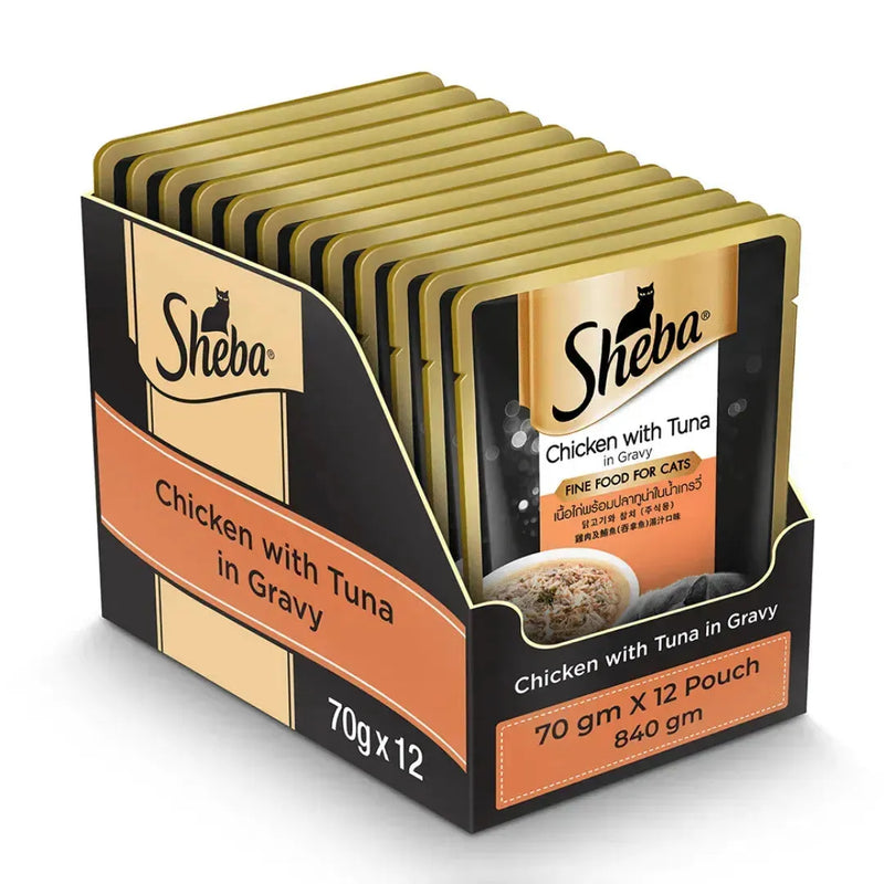 Sheba Premium Wet Cat Food - Chicken With Tuna In Gravy