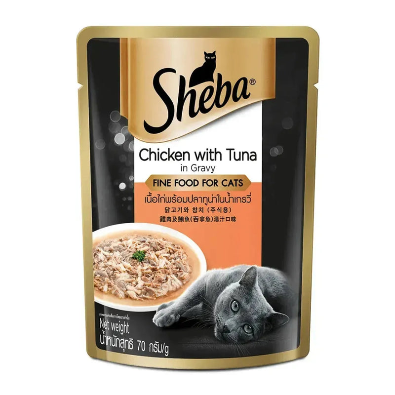 Sheba Premium Wet Cat Food - Chicken With Tuna In Gravy