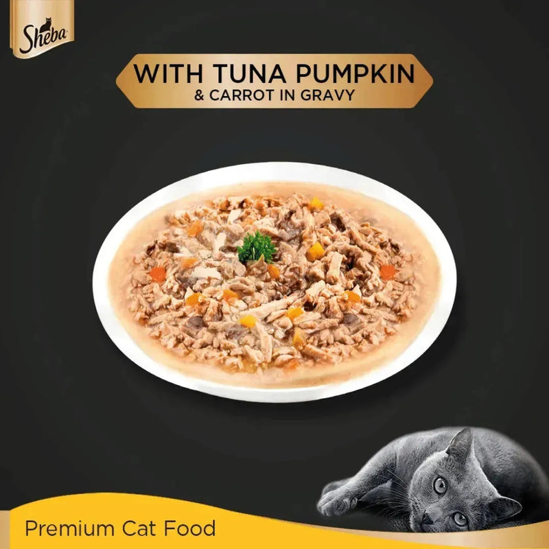 Sheba Premium Wet Cat Food - Tuna Pumpkin & Carrot In Gravy