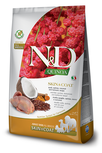 N&D Quinoa Grain Free SKIN & COAT QUAIL - PetsCura