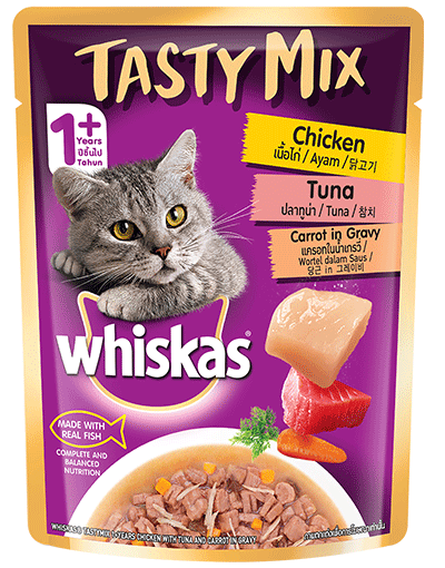 Whiskas Tasty Mix Chicken Tuna And Carrot In Gravy - PetsCura