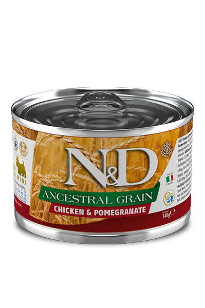 N&D Low Ancestral Grain CHICKEN & POMEGRANATE ADULT MINI WET FOOD - PetsCura
