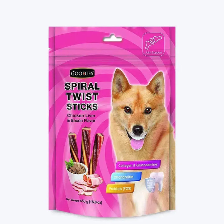 Goodies Spiral Twist Sticks Chicken & Bacon - PetsCura