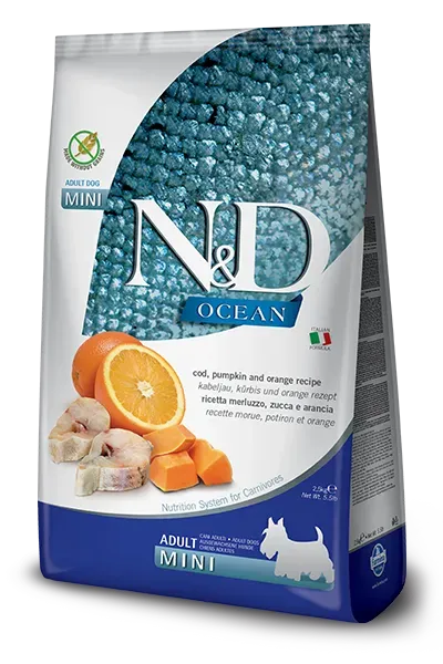 N&D Ocean Grain Free COD, PUMPKIN & ORANGE ADULT MINI - PetsCura